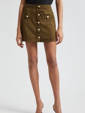 L’Agence Kris Button Front Mini Skirt
